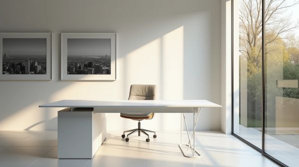 Créer un espace de travail inspirant avec un bureau blanc professionnel